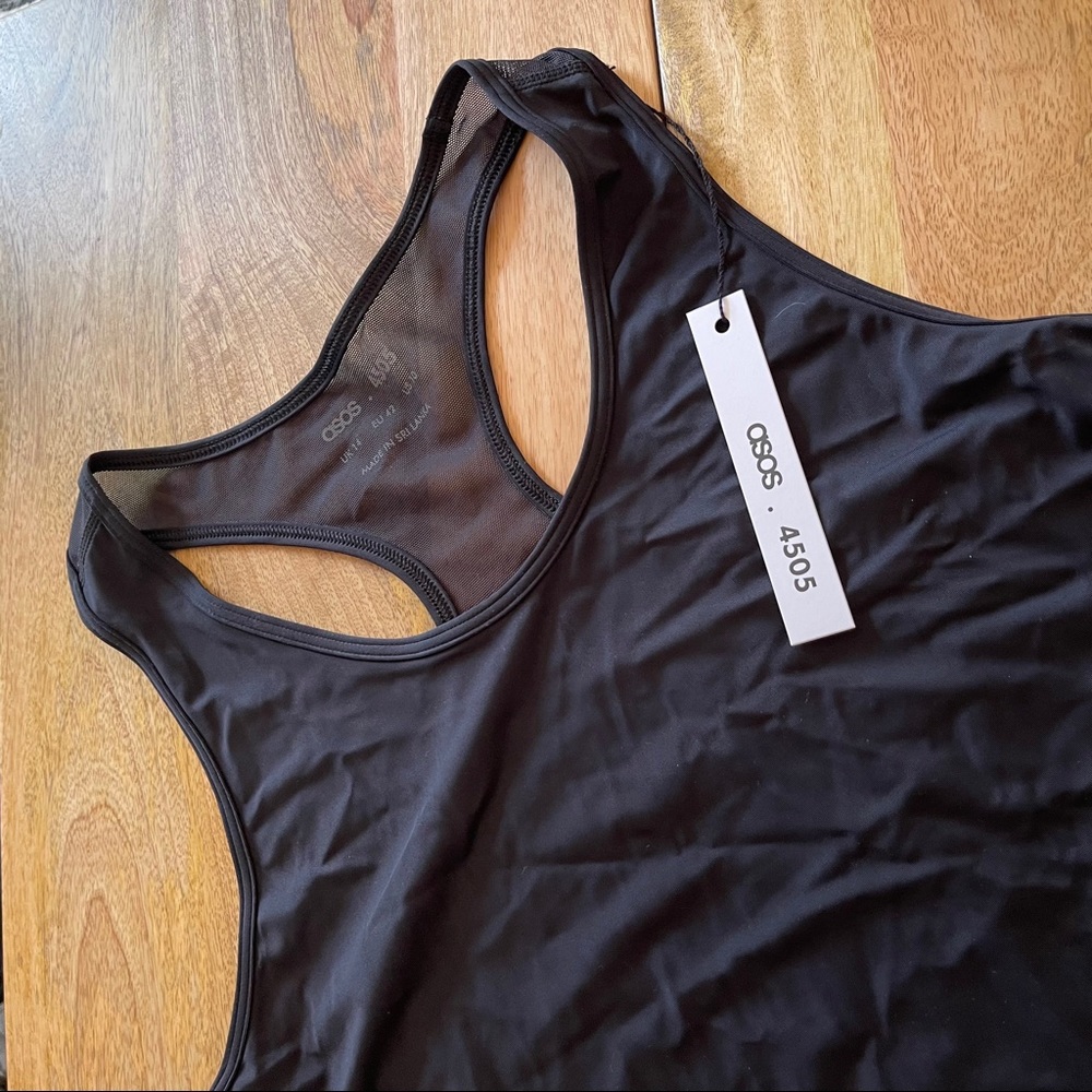 ASOS 4505 Workout Tank Top Black Mesh Back